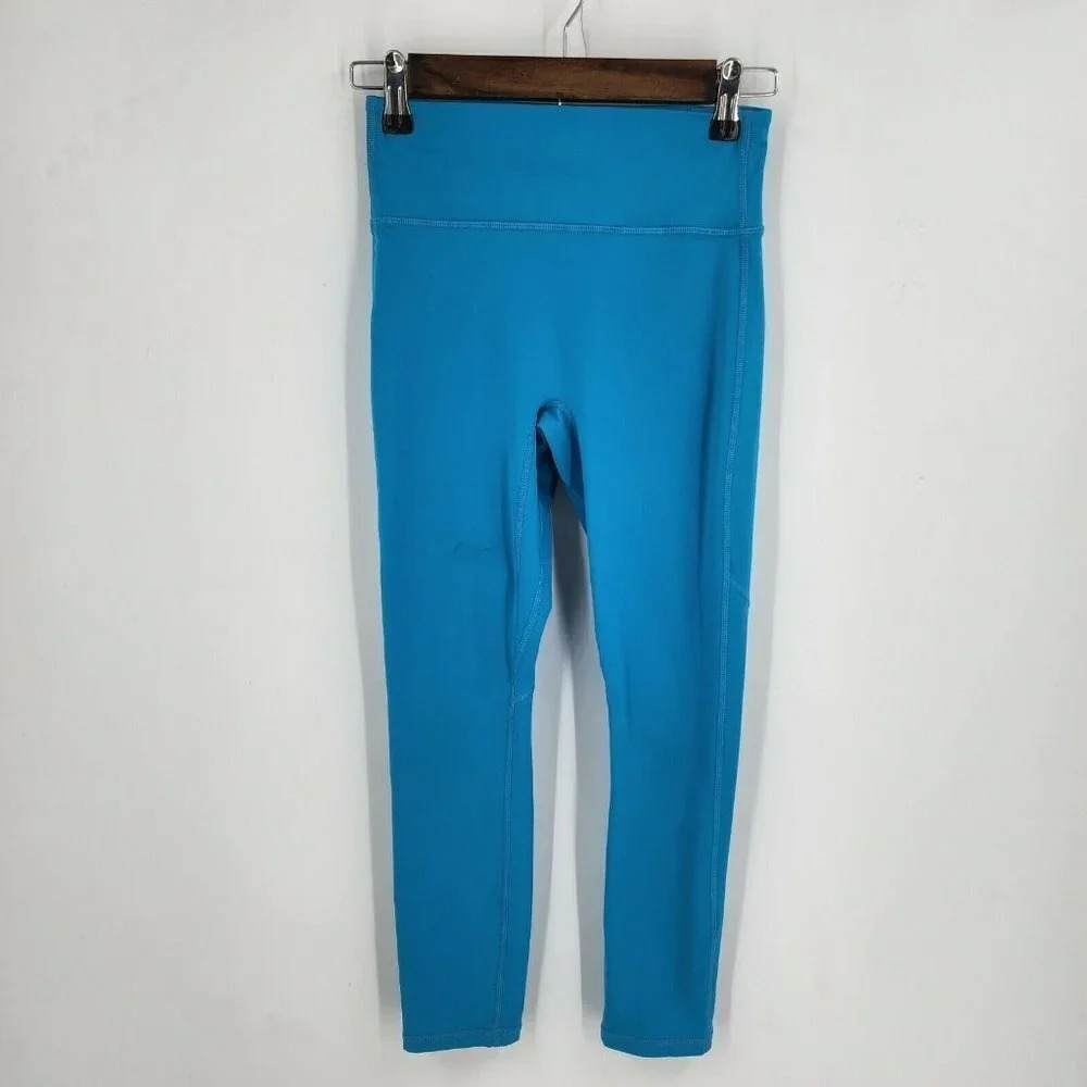 Fabletics Trinity High-Waisted Pocket Legging Cropped Bright Blue Size XS‎